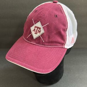 Adidas Texas A&M Youth SnapBack Mesh Hat Cap Maroon White Pink Adjustable